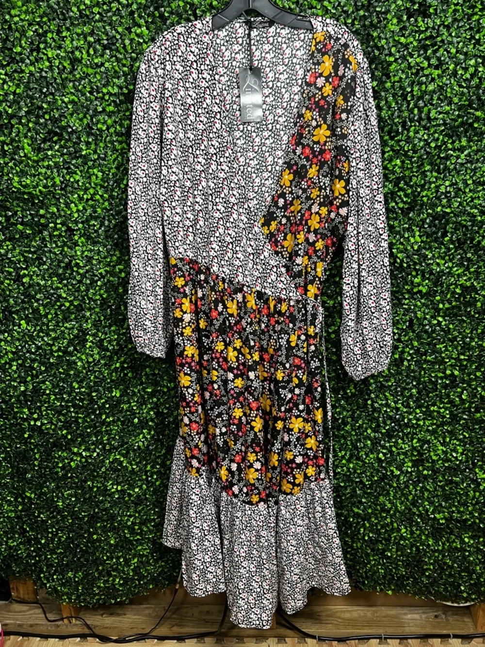 LIMITED COLLECTION X ASOS | Contrast Floral Wrap Midi Dress - Picture 5 of 11
